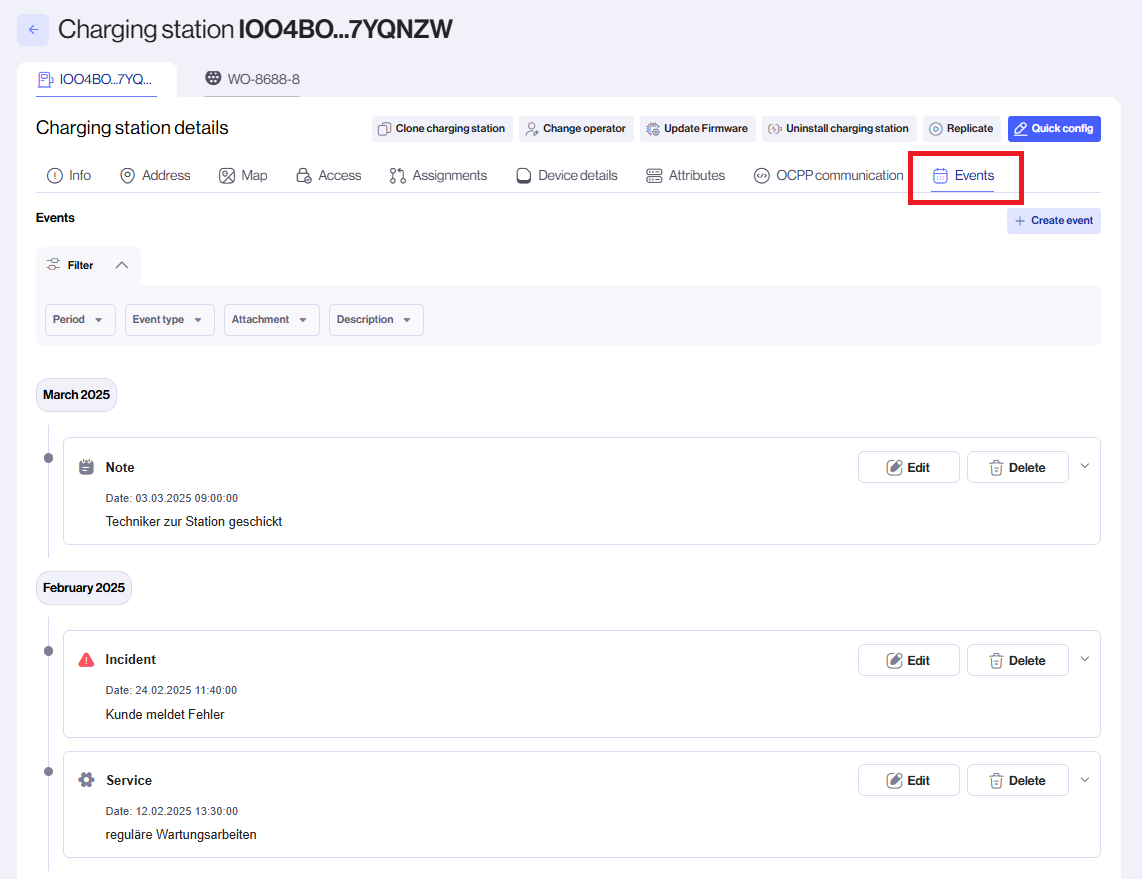 Release notes V25.03 - event tracking