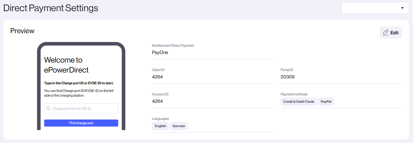 How to configure direct payment